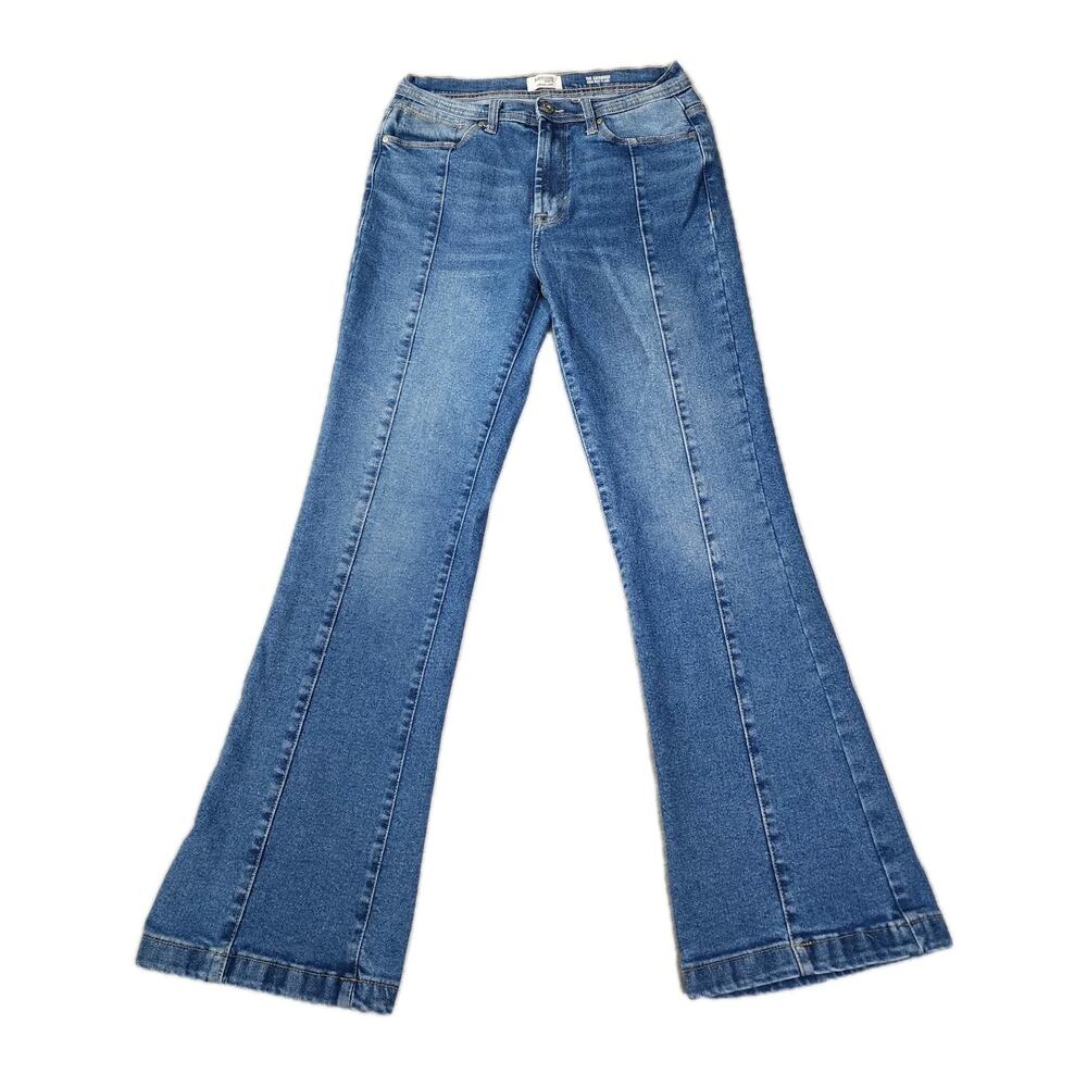 Kensie Jeans Savannah High Rise Flare Leg Jeans Medium Wash Denim Womens 27x30